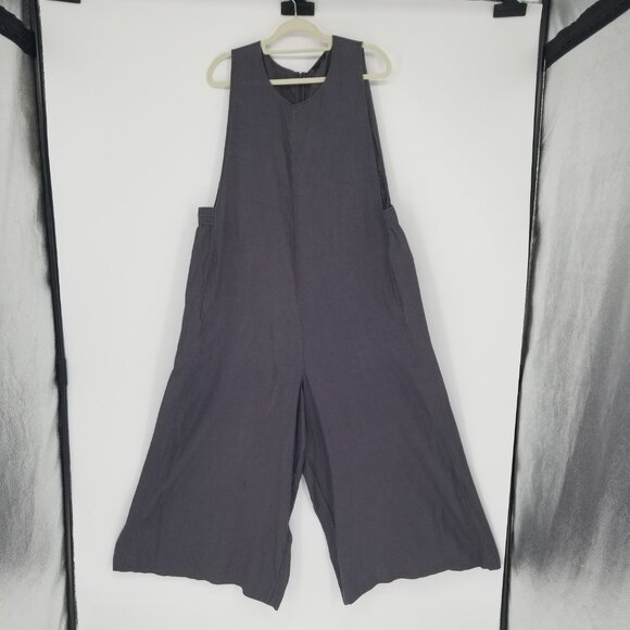 COS L - Charcoal Grey Linen Jumper/suit, Oversized, Wide Leg, Modern Minimalism - Picture 2 of 7